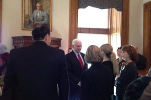 Video of presentation of letter to Governor Pence at Indiana Statehouse